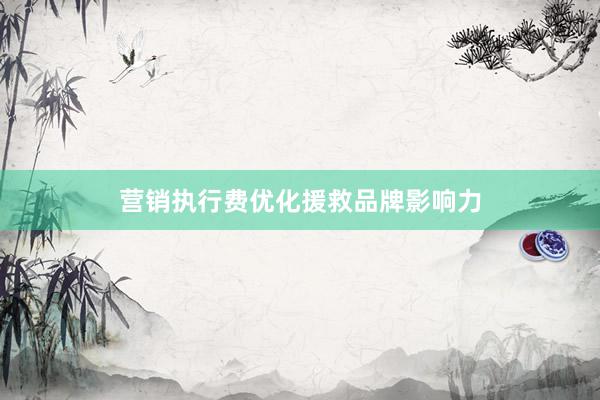 营销执行费优化援救品牌影响力